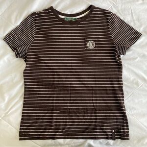 Ralph Lauren - White-stripped Brown T-shirt